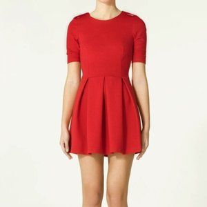 Zara Red Pleated Dress